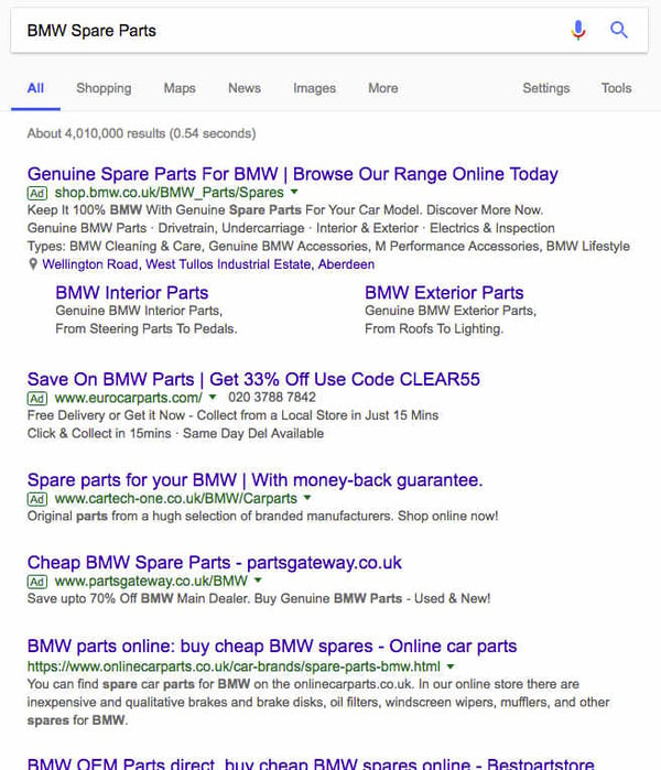 search results example